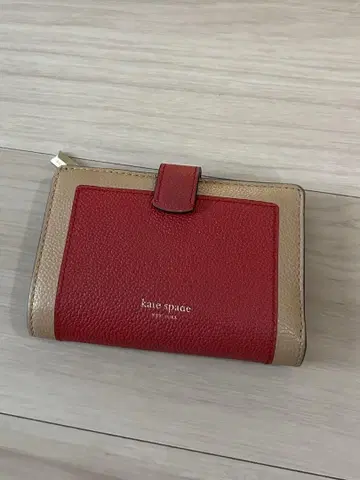 Kate Spade 접이식 지갑 레드/베이지