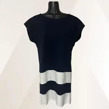 GLACIER 그라시아 티셔츠 네이비 여성용 롱 기장 바이컬러