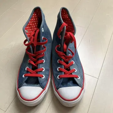 VANS 데님 레드 하이컷 스니커즈