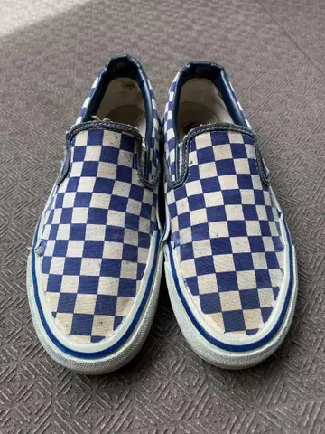 90s USA제 VANS 슬립온 체커 네이비 27cm