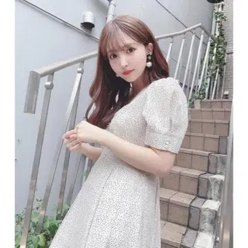 CELFORD 도트 무늬 화이트 원피스 S