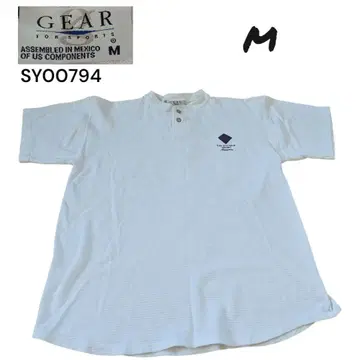 90s00s 멕시코제 GEAR 헨리넥 반팔 티셔츠 M 위그원 리조트