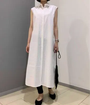 Theory luxe 21ss 슬리브리스 셔츠 튜닉 화이트