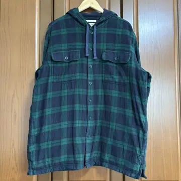 L.L.BEAN 엘엘빈 버튼 후드티 블랙워치 XL