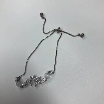 꽃 모티브 실버 팔찌