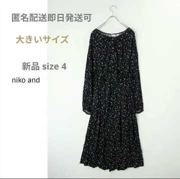 니코 앤드 niko and 셔링 절개 꽃무늬 프린트 원피스 size4