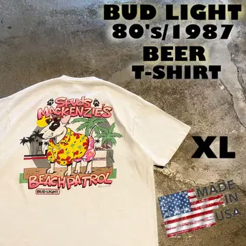XL USA제 80's/1987 BUD LIGHT BEER 기업 티셔츠