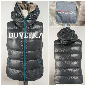 DUVETICA 듀베티카 다크 그레이 다운 베스트 후드 부착
