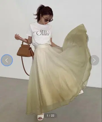 쉬폰 그라데이션 플레어 스커트