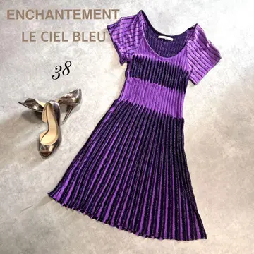 ENCHANTEMENT/LE CIEL BLEU 니트 원피스 라메 38