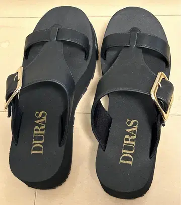 DURAS 듀라스 통굽 샌들 검정, 블랙