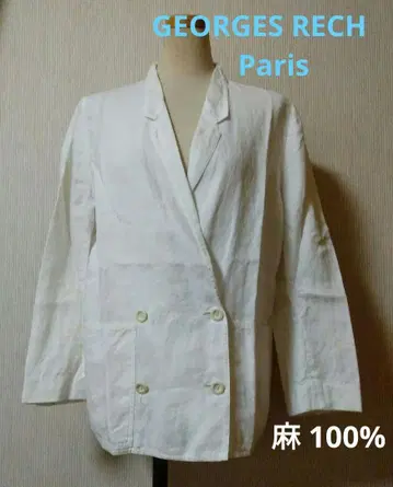 린넨 100% 조르주 레쉬 테일러드 자켓 화이트
