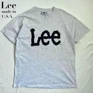 90s USA제 Lee 리 티셔츠 빅 로고 프린트 L 그레이