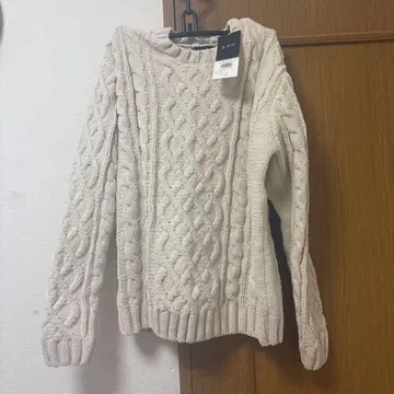 AZUL by moussy 케이블 니트 스웨터 S,M 아이보리