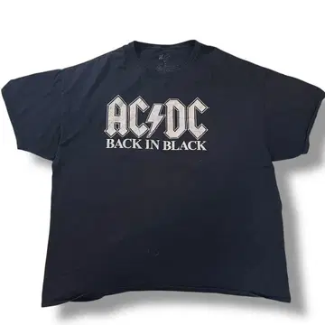 ACDC 밴드 티셔츠 빅 실루엣 페이드 구제 의류 3XL 밴딩 티셔츠