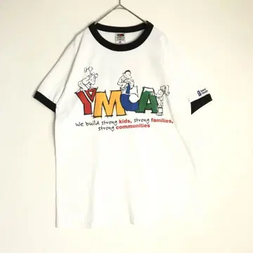 3004 프룻 오브 더 룸 YMCA 링거 티셔츠 반팔 화이트