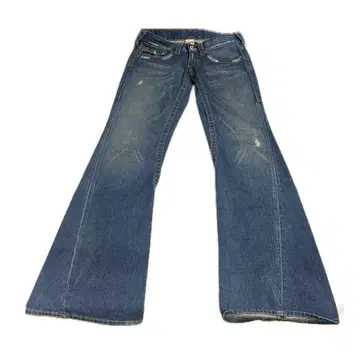 TRUE RELIGION 데미지 가공 플레어 데님 팬츠 3128