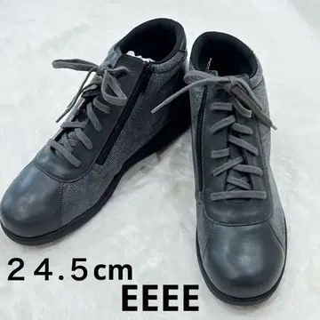 미사용 타비라쿠 스니커즈 4E 사이드 지퍼  와이드 그레이