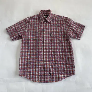 vintage 체크 셔츠 시어서커 짧은 길이 cityboy e161