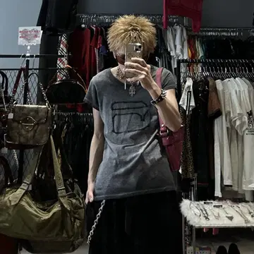 지스타 G STAR 피치 T 페이드 그라데이션 y2k 그런지
