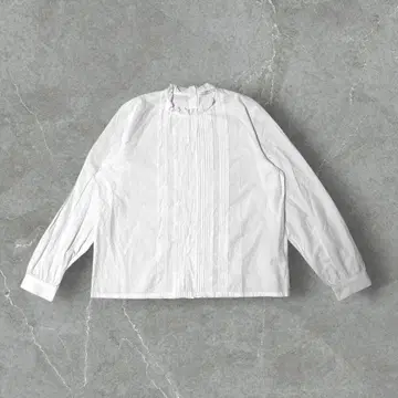 PAR ICI 팰리시 핀턱 블라우스 프릴 긴팔 BA07