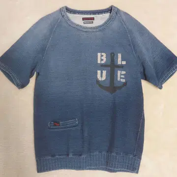 blueblue 반팔 맨투맨 할리우드 랜치 마켓 인디고 블루 블루