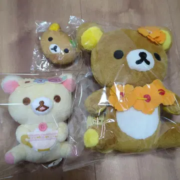 리락쿠마 코리락쿠마 매달린 봉제 인형 가마구치 코인 케이스 꽃 봉제 인형