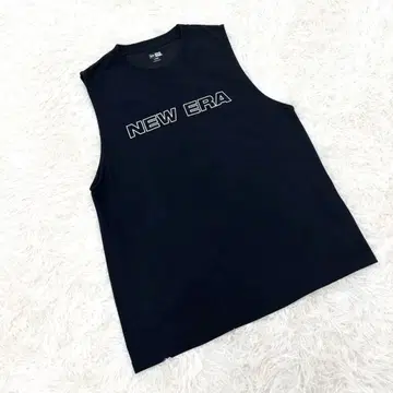 NEW ERA 뉴에라 탱크탑 M 로고 프린트 슬리브리스 블랙 L