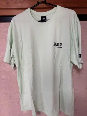 OY 연한 형광 노란색 티셔츠