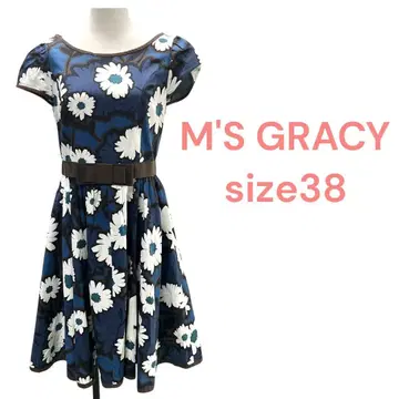 엠즈 그레이시 꽃무늬 네이비 슬리브리스 여성용 원피스 size38