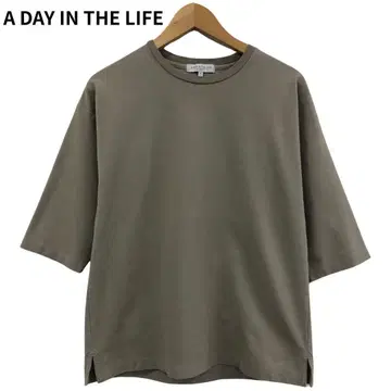 A Day In The Life 올리브 티셔츠 여성용 무지 반팔 코튼 S