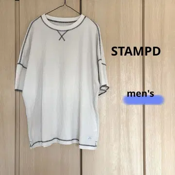 STAMPD 화이트 티셔츠 M 사이즈 와플 스티치