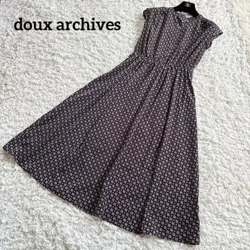 doux archives 두 아카이브 맥시 길이 원피스 네이비 코몬 무늬