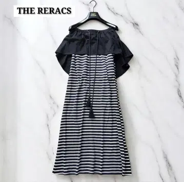 THERERACS 더 라크스 롱 원피스 태슬 베어 탑 보더