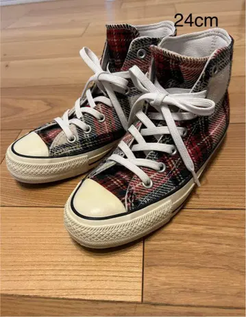 CONVERSE ALL STAR 체크 무늬 하이컷 스니커즈