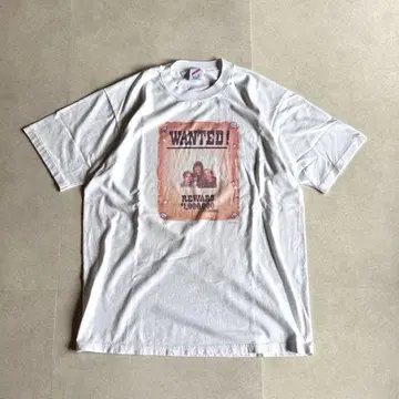 90s USA제 유머 포토 프린트 WANTED 티셔츠 싱글