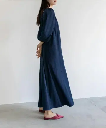 RANDA 란다 데님풍 플레어 원피스