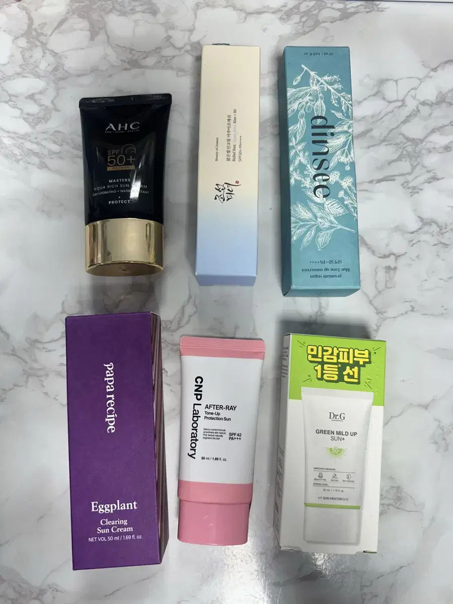 Sunscreen (ahc, Joseon Beauty, Dintsy, Papa Recipe, cnp, Dr.g)