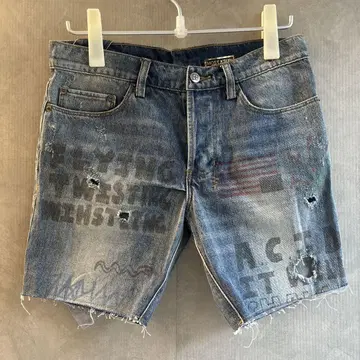 Ksubi(스비) 데미지 프린트 하프 팬츠 숏 팬츠