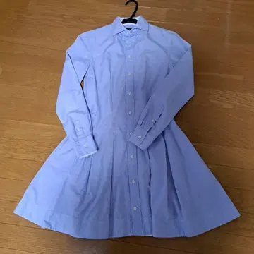랄프 로렌 라이트 블루 긴팔 A 라인 원피스