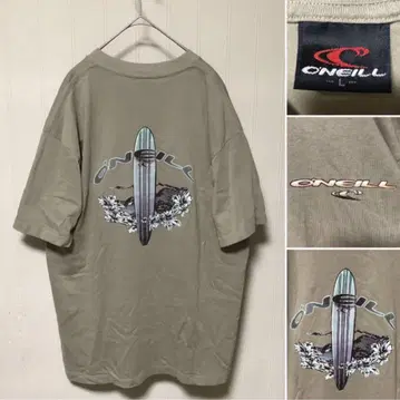 일본제 90년대 O'NEILL 오닐 서핑 프린트 티셔츠 L