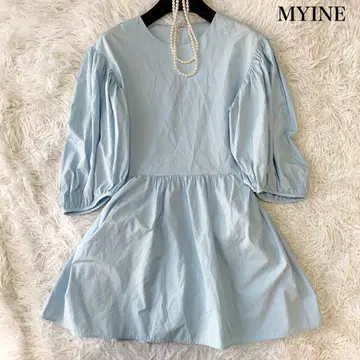 MYINE 볼륨 플레어 절개 5부 소매 블라우스 프리 정가 16,000엔