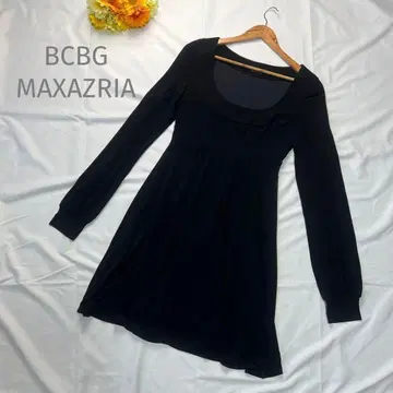 BCBG MAXAZRIA 원피스 긴팔 S 블랙 블랙