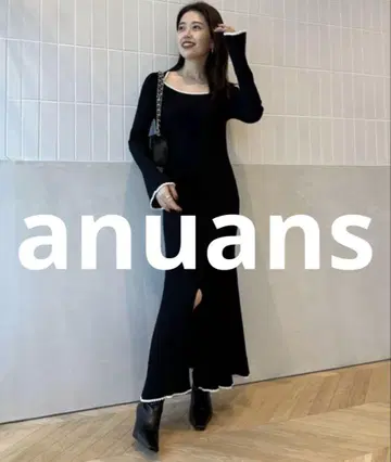 거의 미사용 anuans 니트 원피스 FREE 블랙 여성용