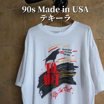 90s USA제 TQ HOT 테킬라 기업 티셔츠 싱글 스티치