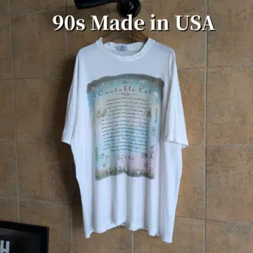 90s USA제 고양이 애니멀 아트 티셔츠 싱글 스티치