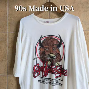 90s USA제 맥주 기업 애니멀 양면 프린트 티셔츠