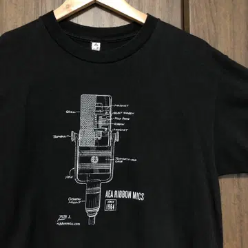 AEA 리본 마이크 티셔츠 M 블랙 NAMM 음악 기자재