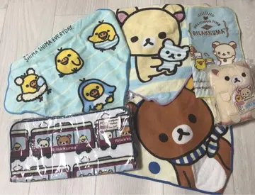 산엑스 리락쿠마 코리락쿠마 키이로이토리 타월 손수건 세트