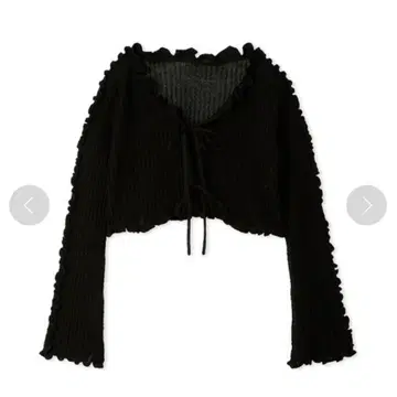 LILY BROWN 시어 프릴 볼레로 가디건 릴리 브라운 black